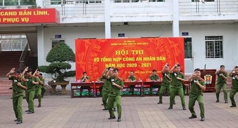 Gần 600 học viên Cảnh sát tranh tài Hội thi võ tổng hợp CAND